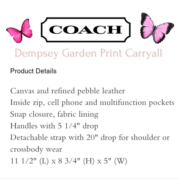 Coach Garden/Veggie Print Dempsey Carryall - Picture 4 of 12